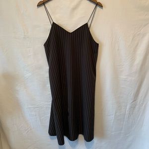 Pinstripe Cami Slip Dress :CHOOCOLATE